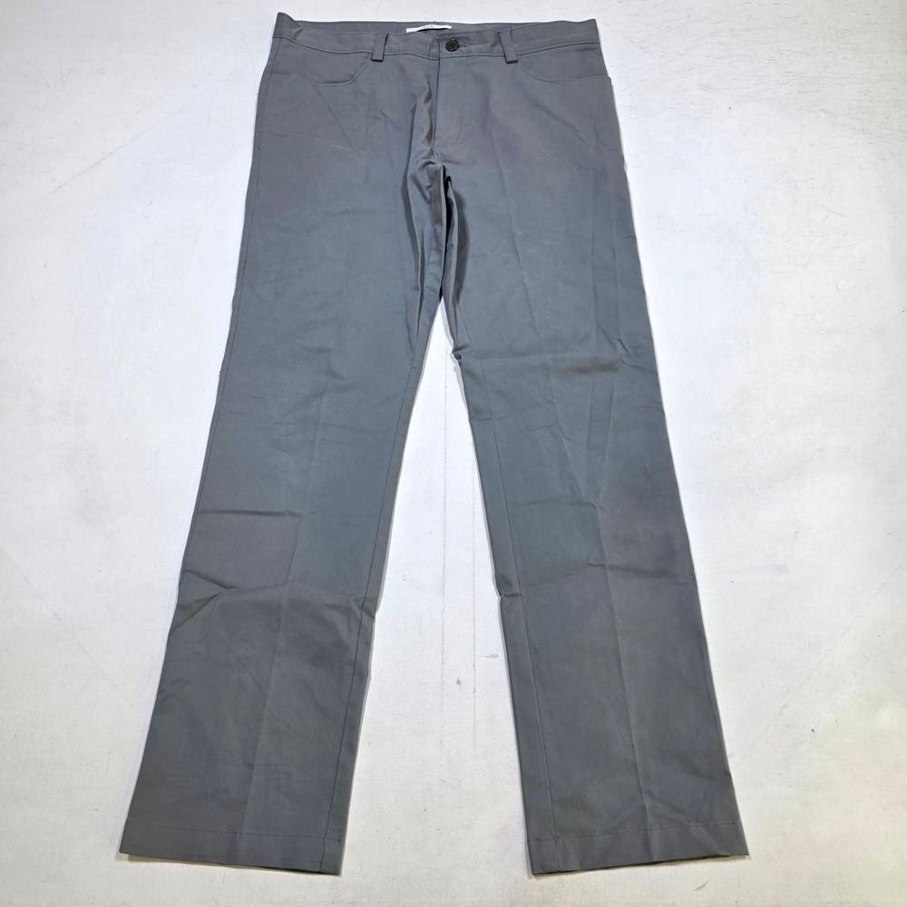 Calvin Klein Pants Mens 33x32 Gray Slim Fit Stretch Chino Casual Trousers